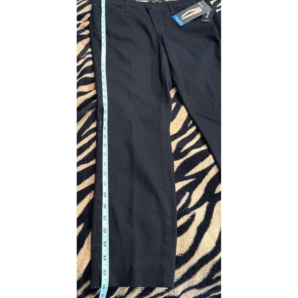 Style & Co Petite‎ Tummy Control Slim Leg Pants Black Embellished Rhinestone 12P